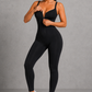 Sculp Workout Jumpsuit - Front Zip Tummy Control Gym Activewear