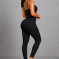 Sculp Workout Jumpsuit - Front Zip Tummy Control Gym Activewear