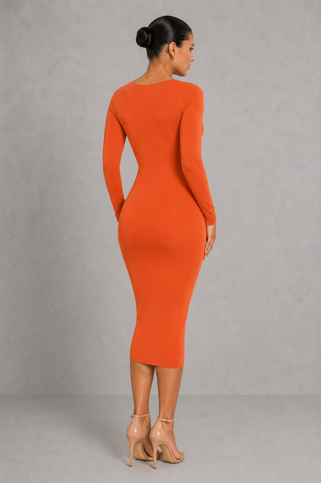 Sculp Shaping Dress for Women - Tummy Control Bodycon with Built-In Bra & V-Neck