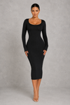 Sculp Shaping Dress for Women - Tummy Control Bodycon with Built-In Bra & V-Neck