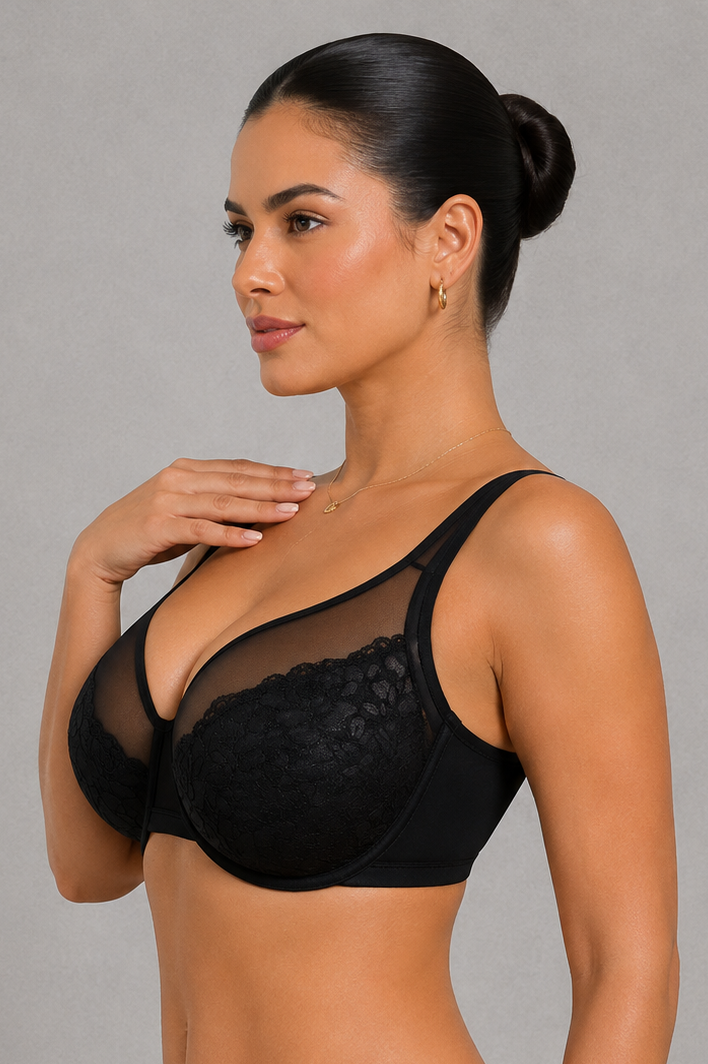Sculp Floral Lace Full-Cup Minimizer Bra