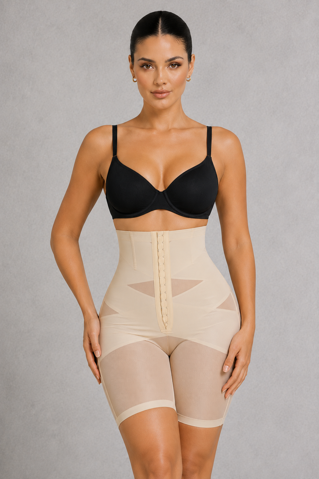 Sculp High Waist Mesh Shaping Shorts - Firm Tummy Control