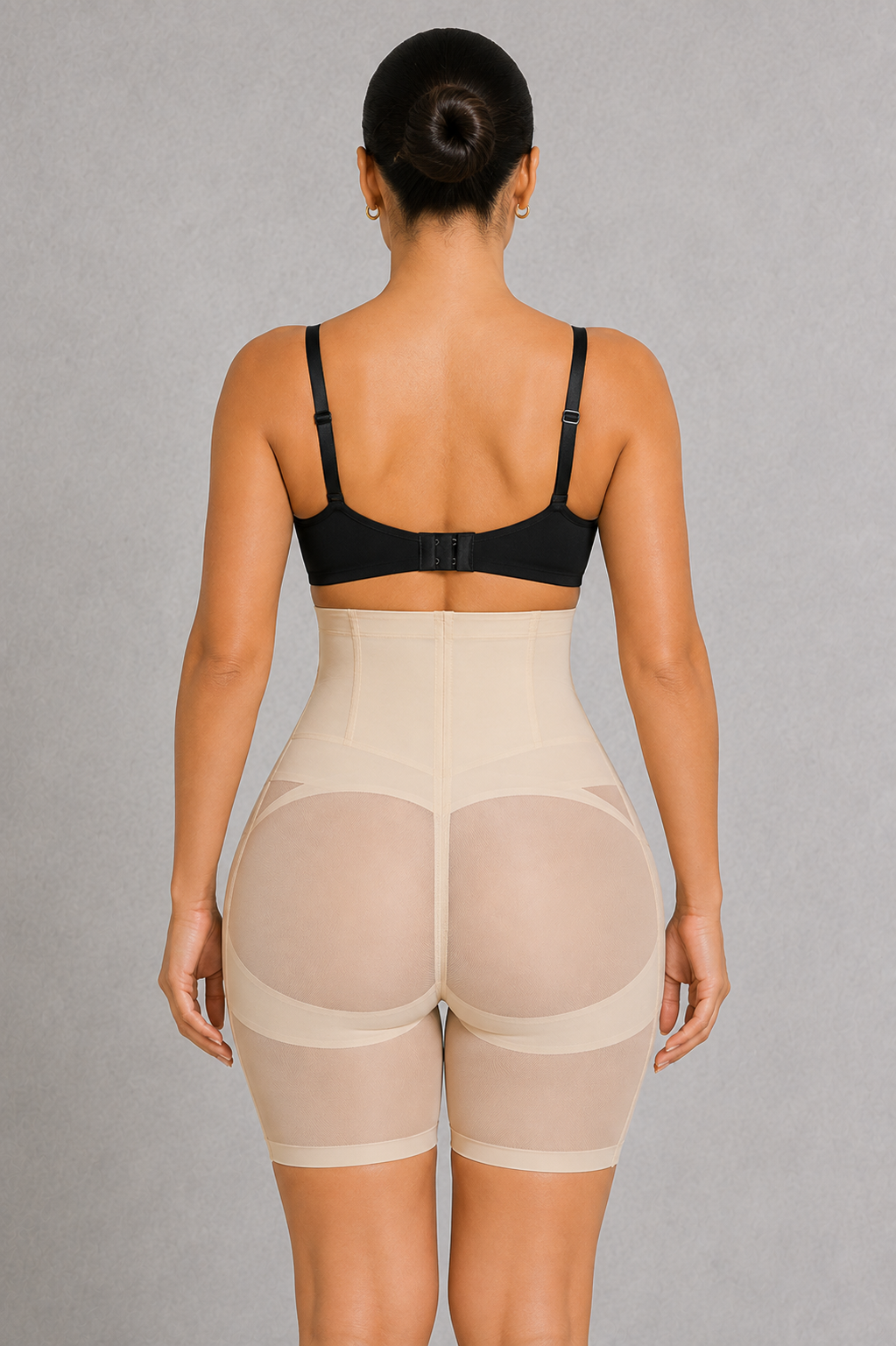 Sculp High Waist Mesh Shaping Shorts - Firm Tummy Control