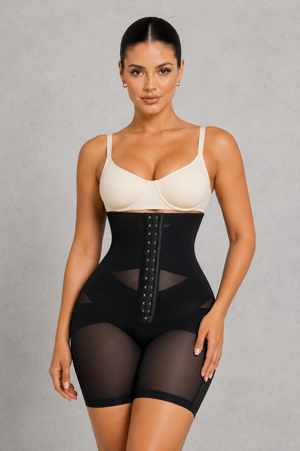 Sculp High Waist Mesh Shaping Shorts - Firm Tummy Control