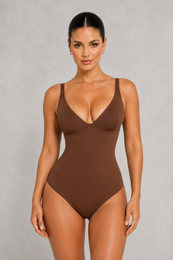 Sculp Deep V Camisole Shaping Bodysuit - Tummy Control Thong