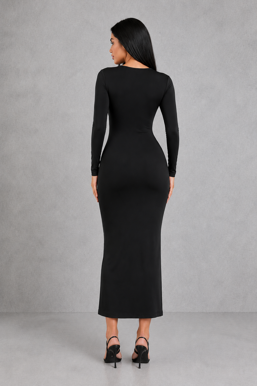 Sculp Minimalist Scoop Neck Maxi Dress - Slim Fit