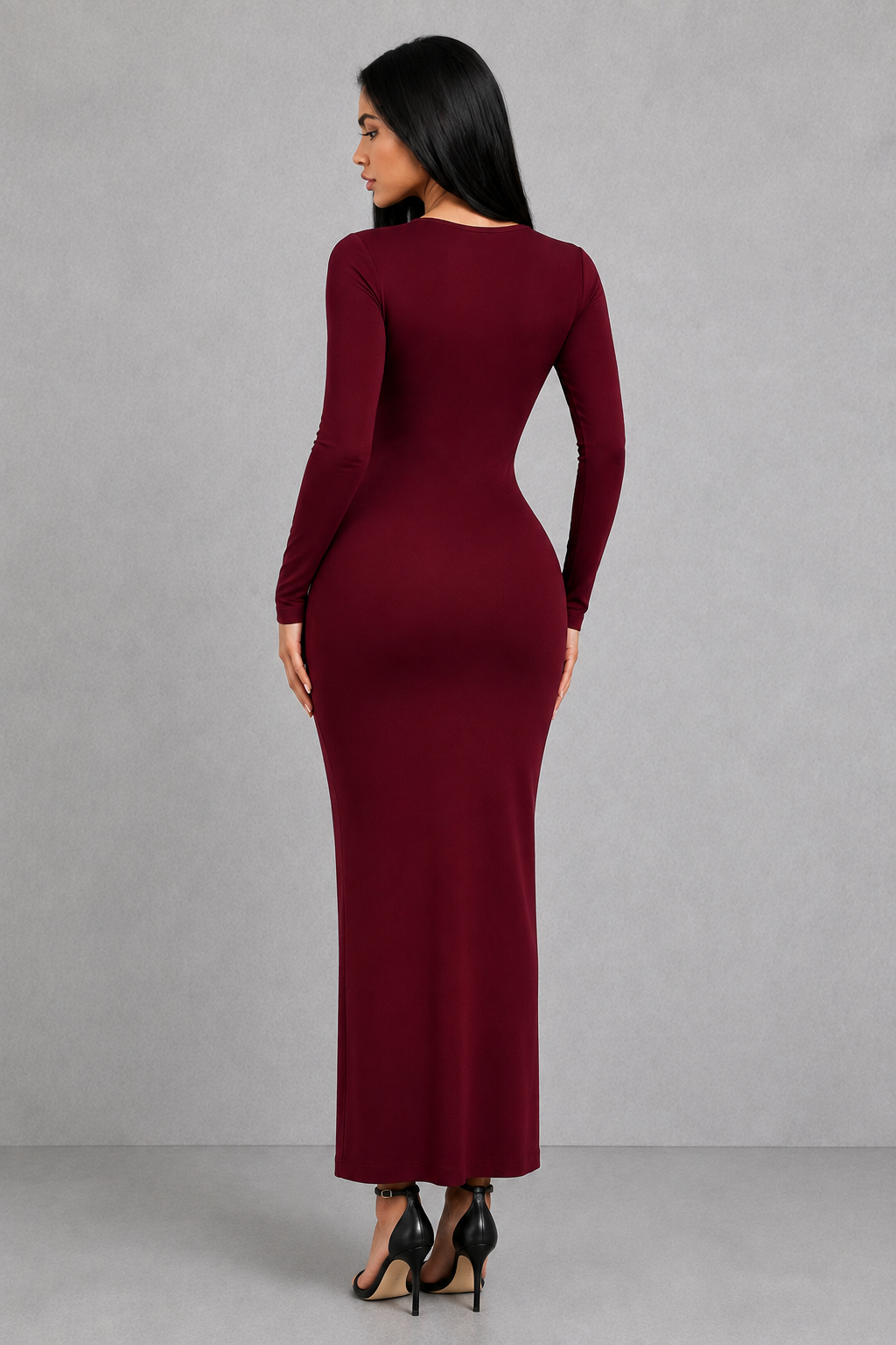 Sculp Minimalist Scoop Neck Maxi Dress - Slim Fit