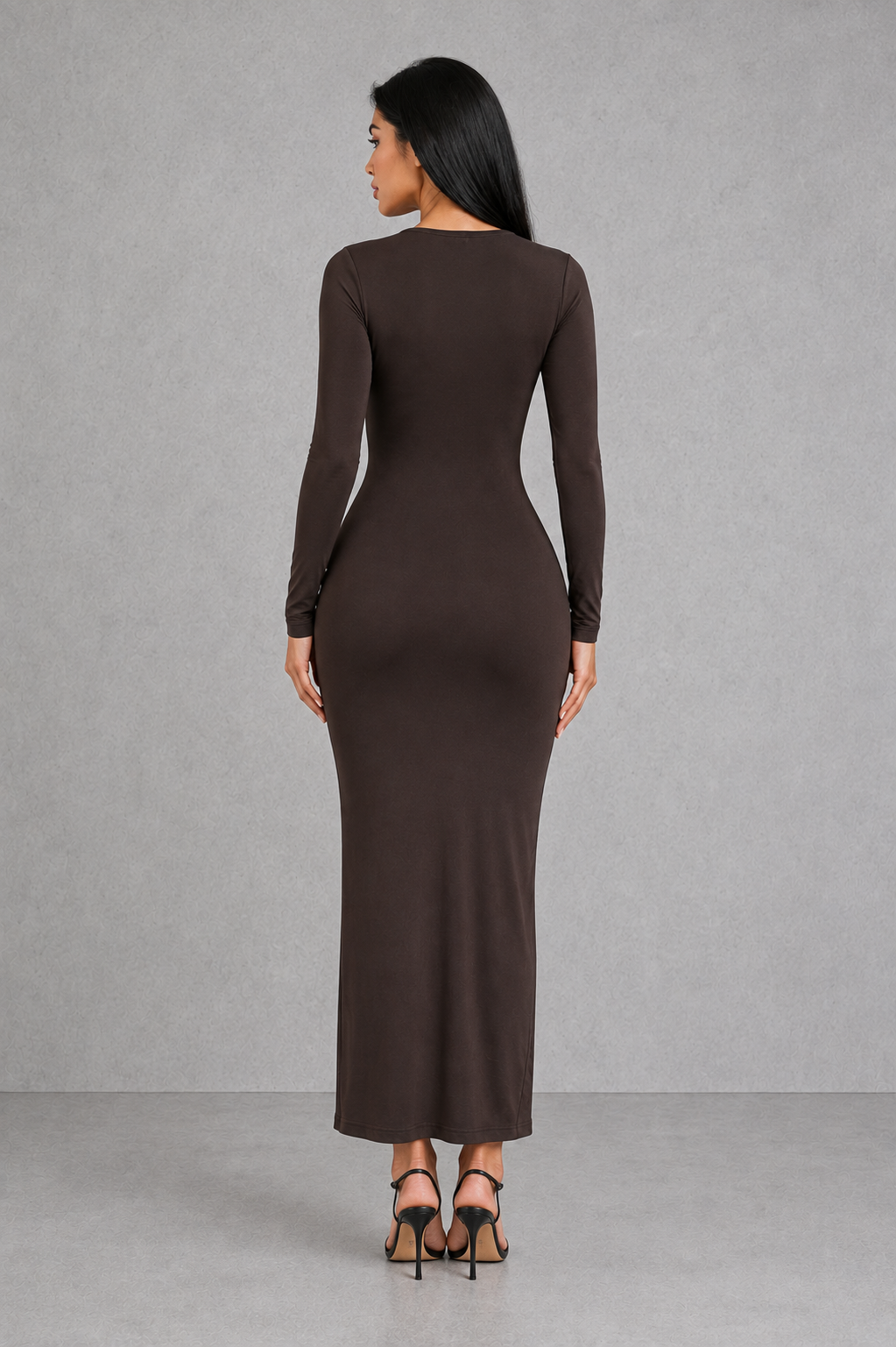 Sculp Minimalist Scoop Neck Maxi Dress - Slim Fit