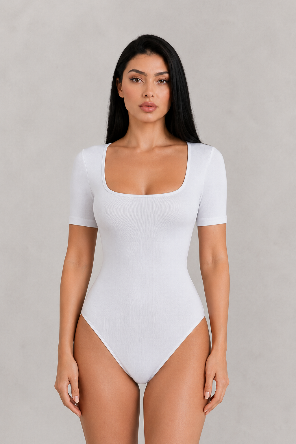 Sculp Ribbed Square Neck Shaping Bodysuit