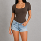 Sculp Ribbed Square Neck Shaping Bodysuit