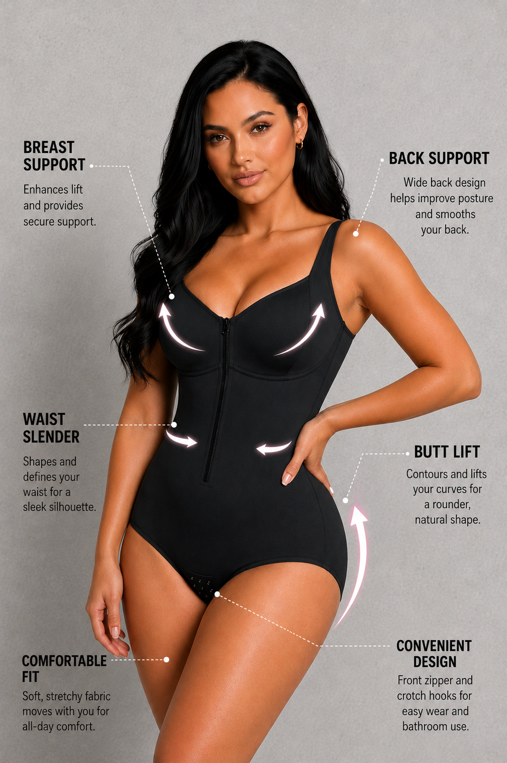 SculpStore Sculpting Bodysuit - Tummy Control Body Shaper, Seamless Shapewear, Booty Lift
