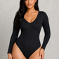 SculpStore V-Neck Long Sleeve Sculpting Bodysuit