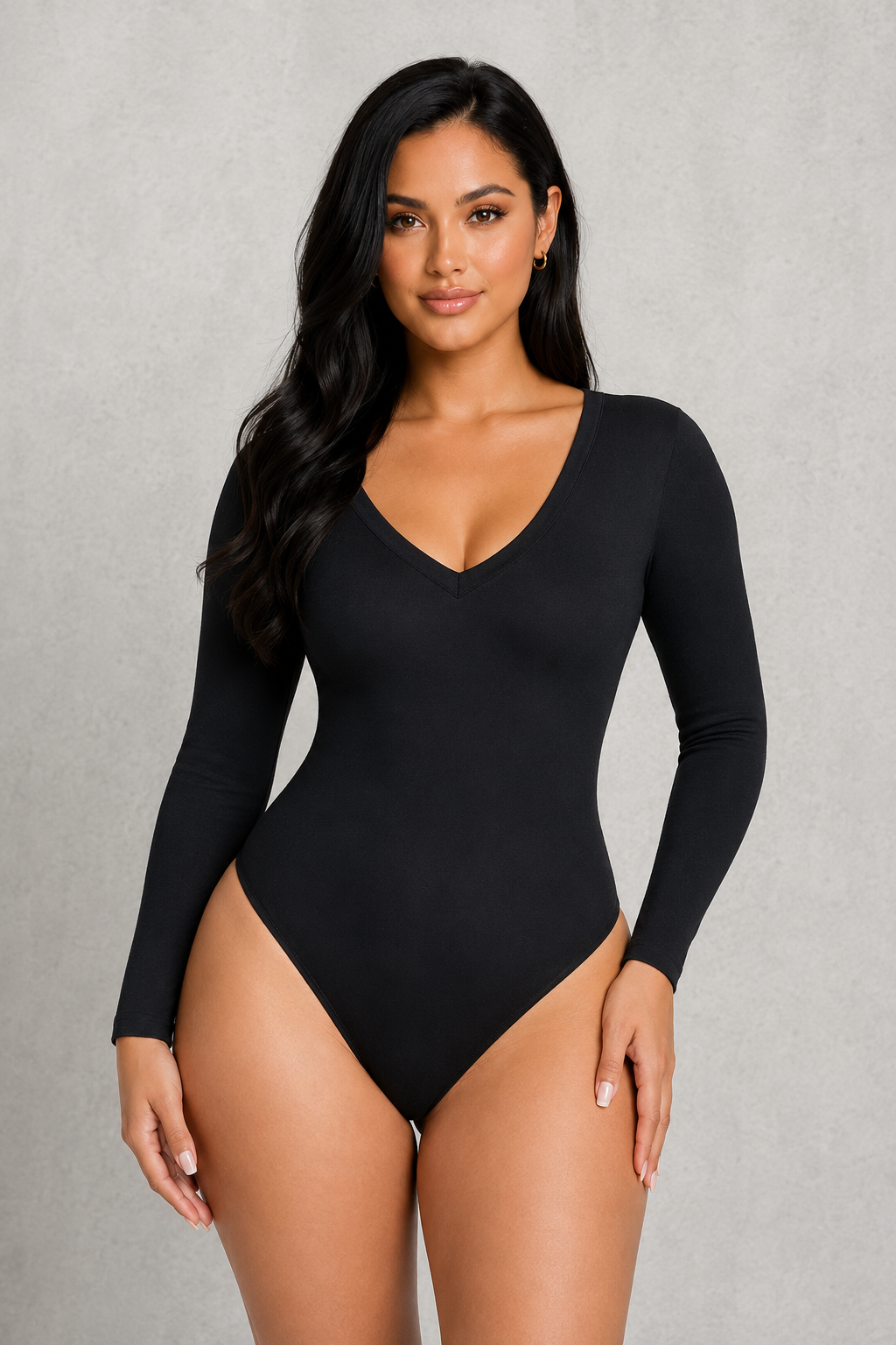 SculpStore V-Neck Long Sleeve Sculpting Bodysuit