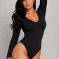 SculpStore V-Neck Long Sleeve Sculpting Bodysuit