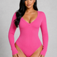 SculpStore V-Neck Long Sleeve Sculpting Bodysuit