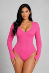 SculpStore V-Neck Long Sleeve Sculpting Bodysuit