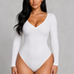SculpStore V-Neck Long Sleeve Sculpting Bodysuit