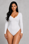 SculpStore V-Neck Long Sleeve Sculpting Bodysuit