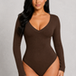 SculpStore V-Neck Long Sleeve Sculpting Bodysuit