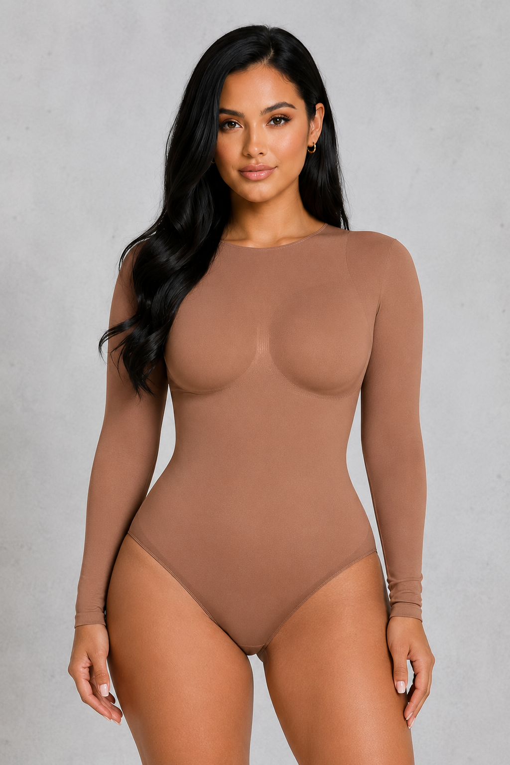 SculpStore Long Sleeve Sculpt Bodysuit | Seamless Tummy Control Thong