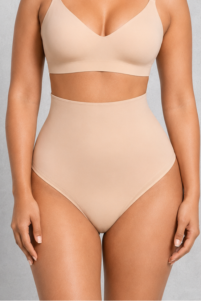 SculpStore Tummy Control Shaping Thong Shorts | Invisible Mid-Waist Briefs