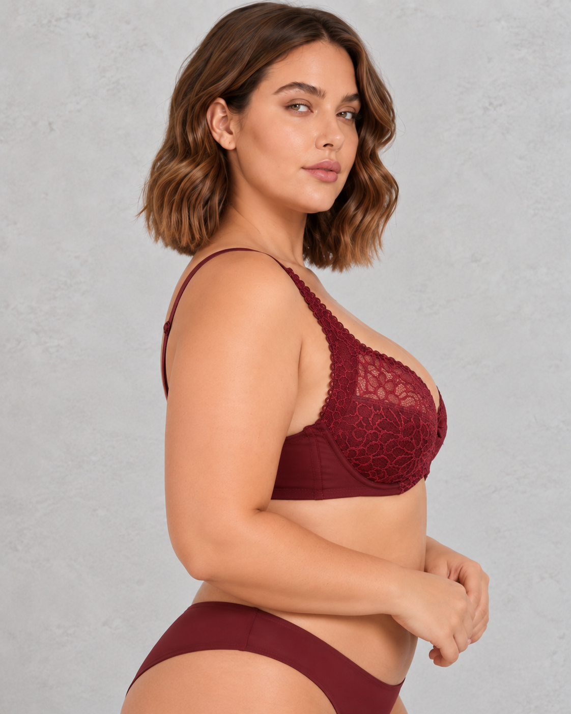 Sculp Plus Size Lace Underwired Support Bra