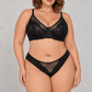 Sculp Sheer Lace Push-Up Bra & Knicker Set in Black – view 3