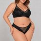 Sculp Sheer Lace Push-Up Bra & Knicker Set in Black – view 4