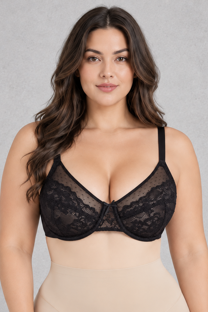 Sculp Plus Size Lace Push Up Underwire Support Bra