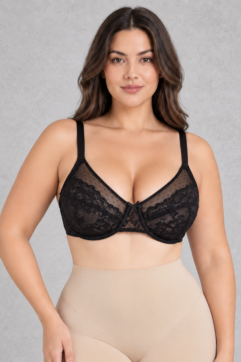 Sculp Plus Size Lace Push Up Underwire Support Bra