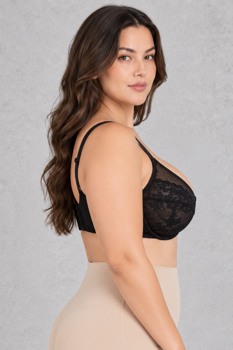Sculp Plus Size Lace Push Up Underwire Support Bra