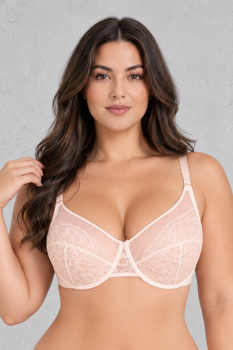 Sculp Plus Size Lace Push Up Underwire Support Bra