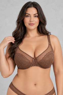 Sculp Plus Size Lace Push Up Underwire Support Bra