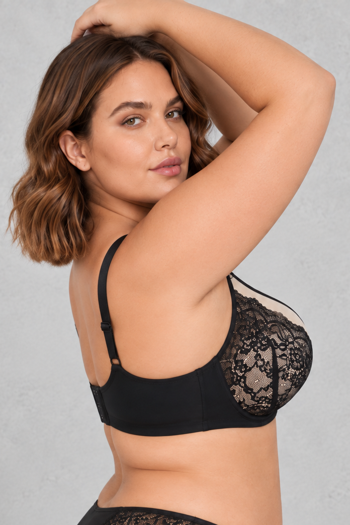 Sculp Plus Size Lace Push Up Minimiser Bra
