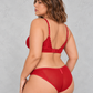 Sculp Strappy Lace Minimiser Bra & Knicker Set in Red – view 2