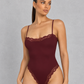 Sculp Lace Trim Spaghetti Strap Bodysuit