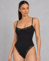 Sculp Lace Trim Spaghetti Strap Bodysuit