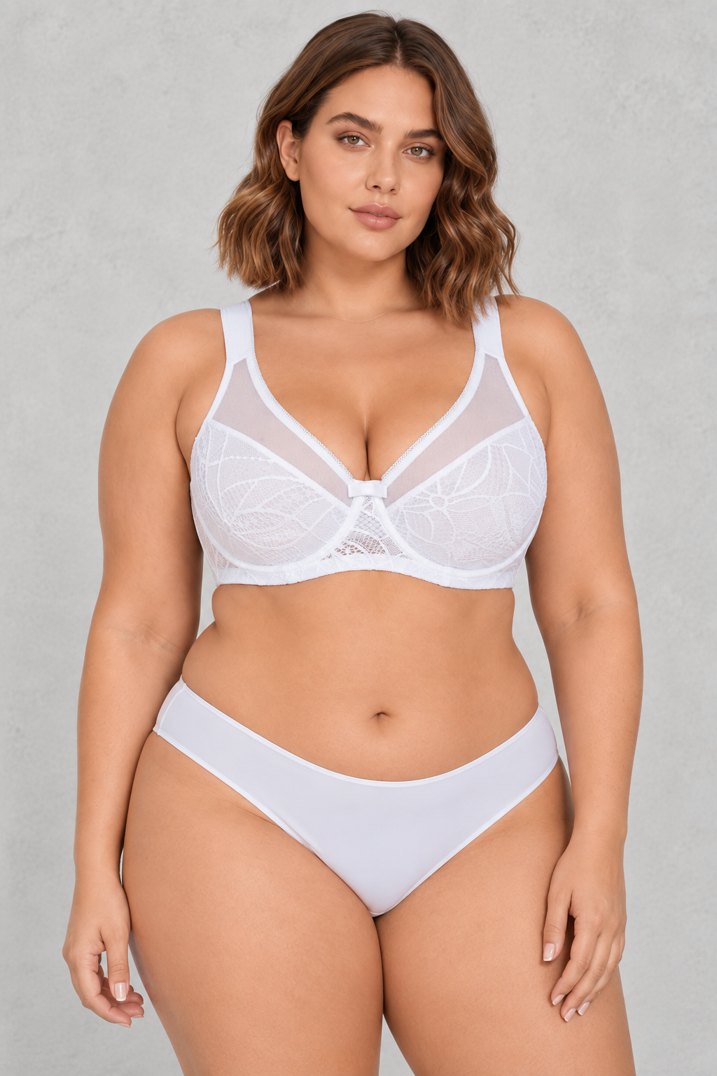 Sculp Full Cup Lace Bra in White – view 4