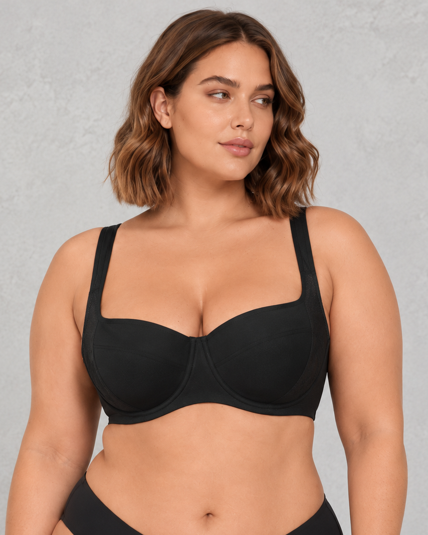 Sculp Full Bust Shimmer Balconette Underwired Bra – Lightly Padded, C–I Cups