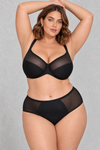 Sculp Full Coverage Mesh Minimiser Bra in Black