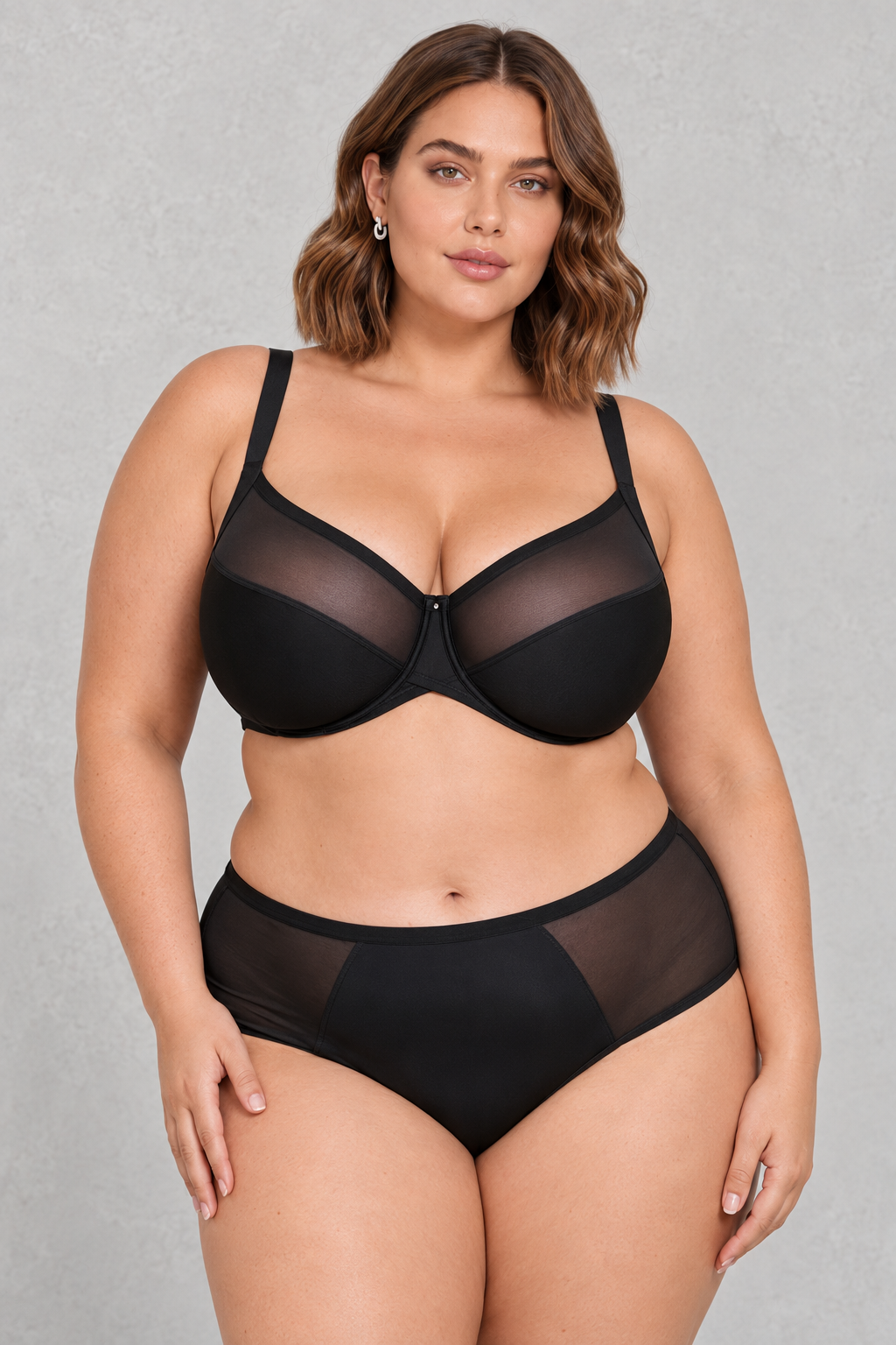 Sculp Full Coverage Mesh Minimiser Bra in Black – view 2
