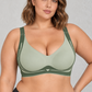 Sculp Wide-Strap Seamless Comfort Bra in Green