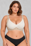 Sculp Wide-Strap Seamless Comfort Bra in Cream
