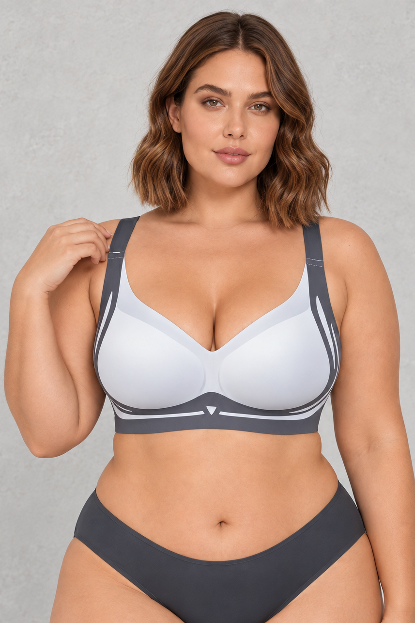 Sculp Wide-Strap Seamless Comfort Bra in Blue