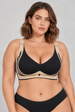 Sculp Wide-Strap Seamless Comfort Bra in Black