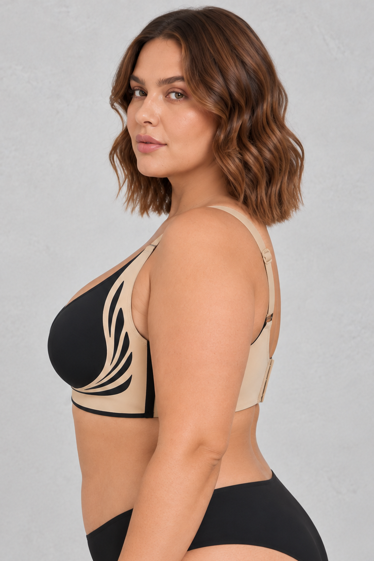 Sculp Wide-Strap Seamless Comfort Bra in Black – view 3