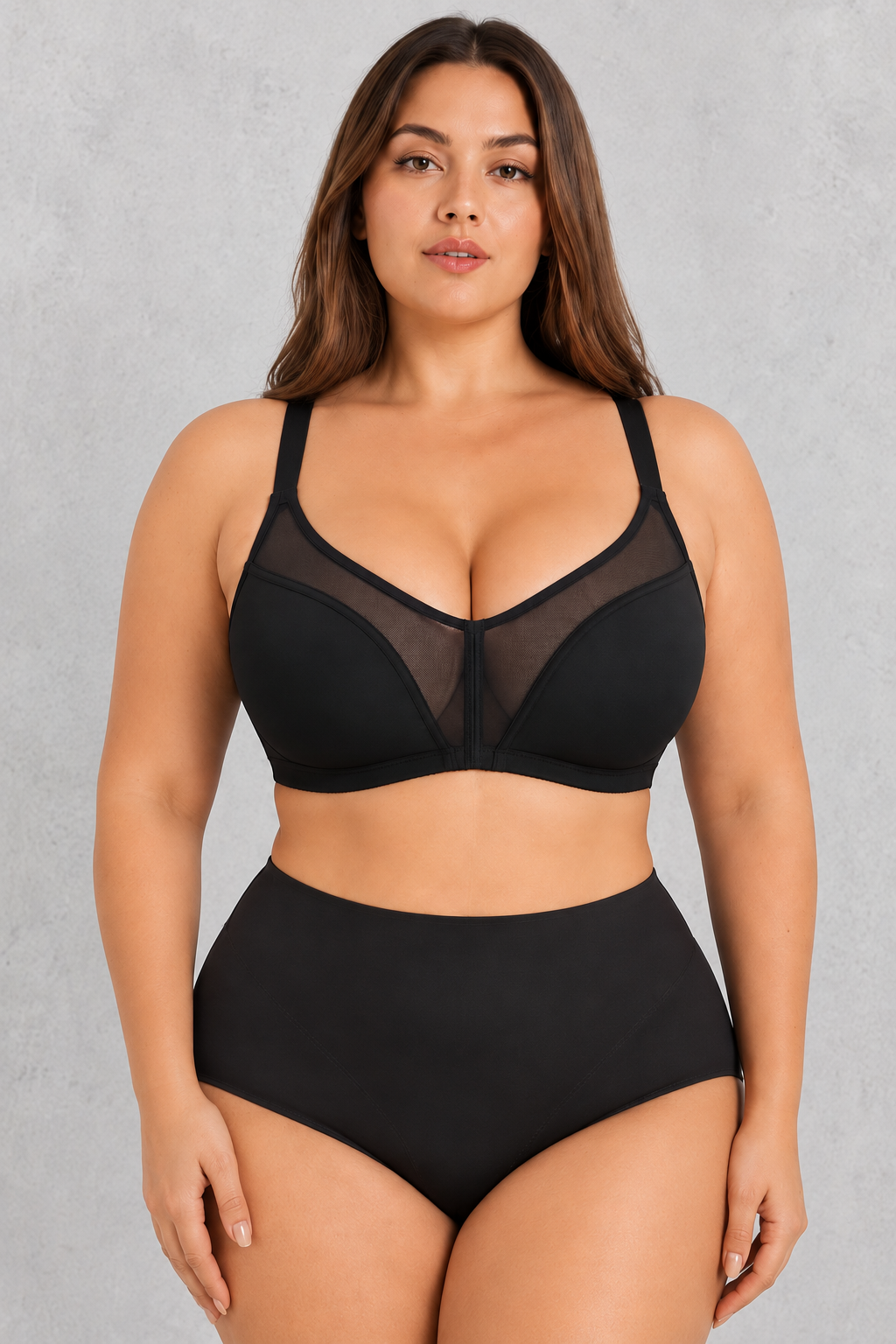 Sculp Wireless Side Support Minimiser Bra in Black – view 2