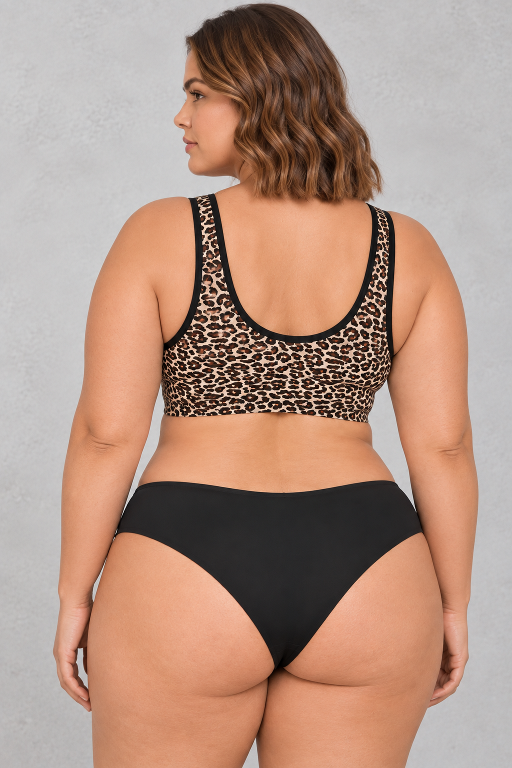 Sculp Leopard Front Closure Wireless Bra in Classic Leopard – back