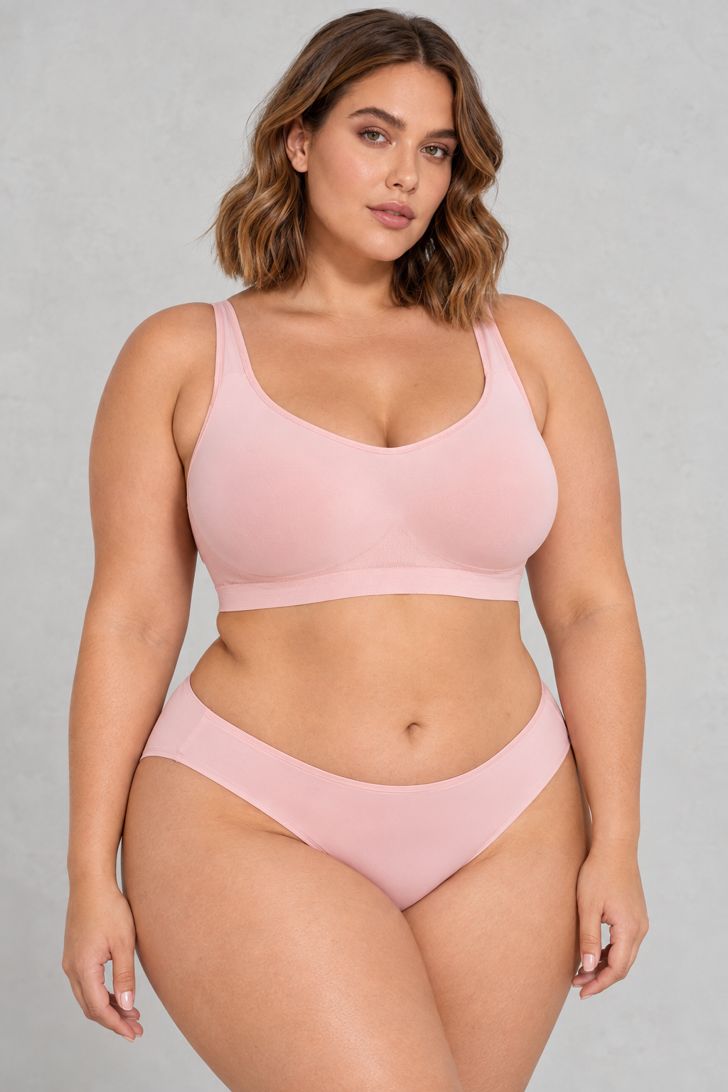 Sculp Seamless Wireless Bralette in Pink – front