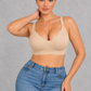Seamless wireless nursing bra with scalloped V-neck and clip-down straps